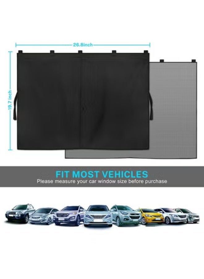 fantasize Car Window Shades, 2 PCS Magnetic Double Layer Car Sun Shade for Side Windows, Full Shade/Half Shade Options Black Car Window Curtain for Heat/UV Protection, for Camping Travel(Black-2pcs) - Image 5